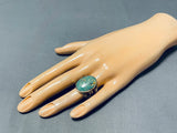 Unforgettable Vintage Native American Navajo Carico Lake Turquoise Sterling Silver Ring-Nativo Arts
