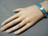 Fabulous Zuni Turquoise Sterling Silver Bracelet Native American-Nativo Arts