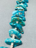 140 Gram Vintage Native American Navajo Chunky Turquoise Nugget Sterling Silver Necklace-Nativo Arts
