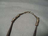 One Of The Best Vintage Native American Navajo Turquoise Inlay Sterling Silver Necklace Old-Nativo Arts