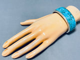 Fascinating Native American Navajo Blue Diamond Turquoise Sterling Silver Bracelet-Nativo Arts
