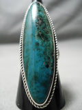 Exceptional Vintage Native American Navajo Turquoise Sterling Silver Ring Old-Nativo Arts