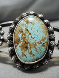 One Of the Best Vintage Navajo #8 Turquoise Sterling Silver Bracelet-Nativo Arts