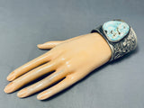 Get Your Workout In 154 Gram Native American Navajo Turquoise Sterling Silver Bracelet-Nativo Arts