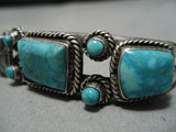 Incredible Vintage Native American Navajo Carico Lake Turquoise Sterling Silver Bracelet Old-Nativo Arts