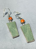 Incredible Jon Cly Signed Native American Navajo Turquoise Sterling Silver Earrings-Nativo Arts