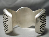 One Of The Best Vintage Native American Navajo Tolino Sterling Silver Rug Bracelet-Nativo Arts
