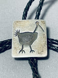 Rare Vintage Spanish/ Native American Navajo Sterling Silver Bolo Signed-Nativo Arts