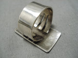 Magnificent Vintage Hopi Native American Geomtric Wave Sterling Silver Ring-Nativo Arts