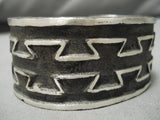 Heavy Heavy!! Native American Sterling Silver Cast Bracelet-Nativo Arts