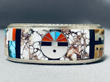 One Of Best Ever Vintage Native American Zuni Agate Turquoise Pueblo Sterling Silver Bracelet-Nativo Arts