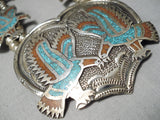 Best Vintage Native American Navajo Wil Singer Turquoise Sterling Silver Squash Blossom Necklace-Nativo Arts