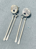 Exceptional Vintage Native American Navajo Sterling Silver Sunface Earrings-Nativo Arts