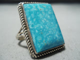 Awesome Vintage Navajo Native American Huge Kingman Sterling Silver Ring-Nativo Arts