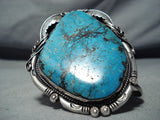 One Of Biggest Best Vintage Native American Navajo Morenci Turquoise Sterling Silver Bracelet-Nativo Arts