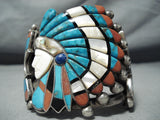 Just Wow, One Of Best Ever Vintage Native American Zuni Turquoise Sterling Silver Bracelet-Nativo Arts