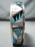 Rare Graduating Vintage Native American Navajo Turquoise Sterling Silver Bracelet Cuff-Nativo Arts