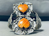 Best Native American Double Shell Heart Sterling Silver Bracelet-Nativo Arts