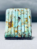 Important Vintage Native American Navajo Royston Turquoise Sterling Silver Inlay Ring-Nativo Arts