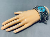 Fascinating San Felipe Kingman Turquoise Sterling Silver Bracelet-Nativo Arts