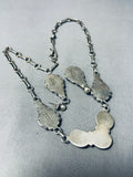 One Of Most Unique Vintage Native American Navajo New Lander Turquoise Sterling Silver Necklace-Nativo Arts