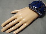 One Of The Bets Native American Navajo Lapis Sterling Silver Bracelet-Nativo Arts