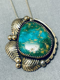 Exquisite Vintage Native American Navajo Royston Turquoise Sterling Silver Necklace-Nativo Arts