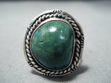 Wonderful Vintage Native American Navajo Cerrillos Turquoise Sterling Silver Ring Old-Nativo Arts