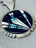 Shooting Native Star Native American Navajo Turquoise Sterling Silver Necklace-Nativo Arts