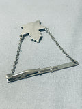 One Of The Best Vintage Native American Zuni Inlay Turquoise Sterling Silver Tie Clip Tack-Nativo Arts