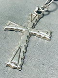 Unique Dangling Cross Vintage Native American Navajo Turquoise Sterling Silver Concho Belt-Nativo Arts