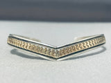 Marvelous Vintage Native American Navajo Sterling Silver And 14k Gold Bracelet-Nativo Arts
