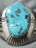 Incredible Vintage Native American Navajo Sleeping Beauty Turquoise Sterling Silver Bracelet-Nativo Arts