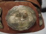 Early 1900's Vintage Native American Navajo Sterling Silver Hand Wrought Concho Belt Old-Nativo Arts