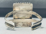 Most Unique Rectangular Vintage Native American Navajo Petrified Wood Sterling Silver Bracelet-Nativo Arts