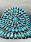 One Of The Biggest Crazy Vintage Native American Navajo Turquoise Sterling Silver Bracelet-Nativo Arts