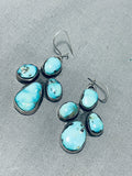 Turquoise Cross Vintage Native American Navajo Sterling Silver Earrings-Nativo Arts