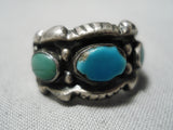 Incredible Vintage Native American Navajo Cerrillos Turquoise Sterling Silver Ring-Nativo Arts