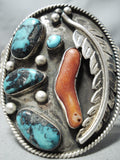 Museum Vintage Native American Navajo Blue Gem Turquoise Sterling Silver Bracelet-Nativo Arts