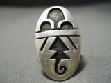 Important Vintage Hopi Sterling Silver Ring Old Native American-Nativo Arts