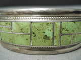 One Of The Best Vintage Native American Zuni Gaspeite Sterling Silver Bracelet Cuff-Nativo Arts
