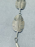 Huge Important Vintage Native American Navajo Sterling Silver Feather Tier Necklace-Nativo Arts