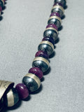 One Of The Most Beautiful Vintage Native American Navajo Sugulite Sterling Silver Necklace-Nativo Arts