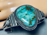 Breathtaking Vintage Native American Navajo Signed Royston Turquoise Sterling Silver Bracelet-Nativo Arts