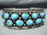 Dorothy Secatero Vintage Native American Navajo 14 Kingman Turquoise Sterling Silver Bracelet-Nativo Arts