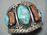 One Of Best Ever Heavy Mens Vintage Native American Navajo Turquoise Sterling Silver Bracelet-Nativo Arts