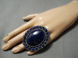 Best Modernistic Navajo Lapis Huge Sterling Silver Native American Ring-Nativo Arts