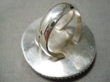 Important Best Inlay Native American Navajo Sky Blue Turquoise Sterling Silver Ring-Nativo Arts