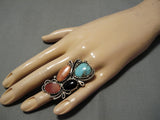Important Liz Pm Vintage Navajo Turquoise Sterling Silver Native American Ring-Nativo Arts