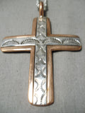 Excellent Navajo Sterling Silver & Copper Necklace Old Native American-Nativo Arts
